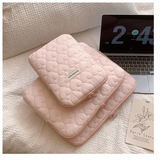 【巴黎精品】情人節禮物 現貨+預購 手拿包帆布電腦包(可愛愛心少女男女包包4色w1ac12)