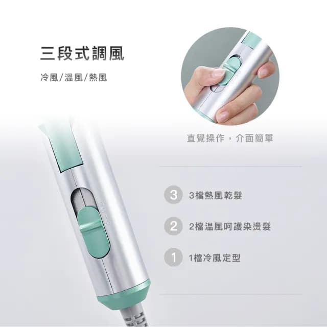 【Kolin 歌林】陶瓷負離子吹風機KHD-MN1201C(1200W/可折疊)