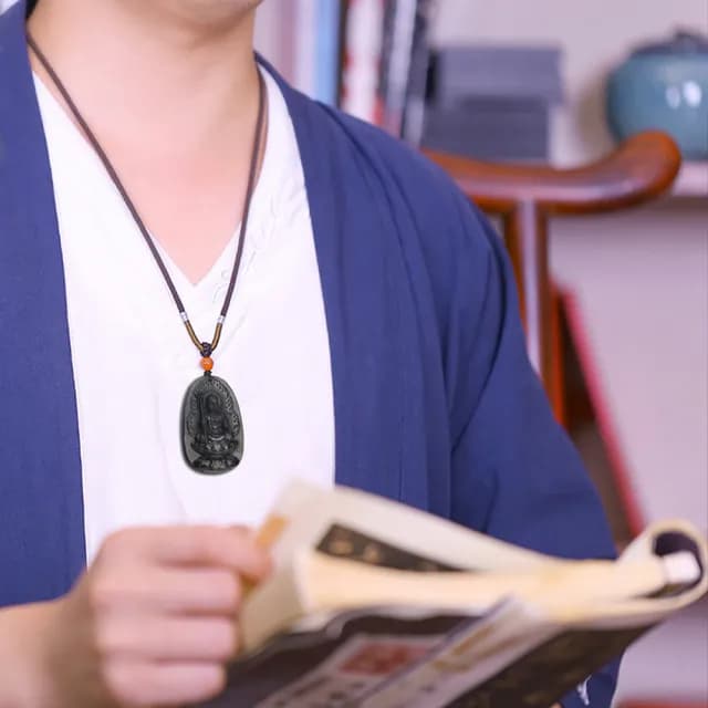 【LEESA】情人節禮物 墨翠冰種玉鍊\地藏王菩薩吊墜\玉石掛件\翡翠項鍊\天然墨翠A貨\避邪消災\招財項鍊\送禮