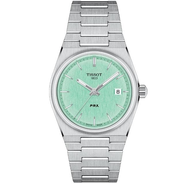 【TISSOT 天梭 官方授權】PRX系列 復古風酒桶型淑女石英錶-35mm 情人節 禮物(T1372101109100)