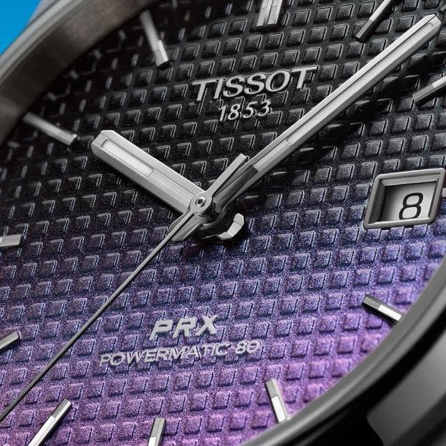 【TISSOT 天梭 官方授權】PRX系列 復古風酒桶型紳士漸層機械錶-40mm 情人節 禮物(T1374071105101)