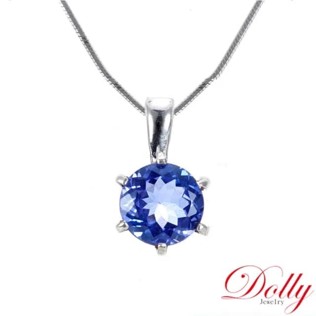 【DOLLY】情人節禮物 1克拉 天然丹泉石18K金鎖骨鍊(母親節 情人節 交換禮物首選)