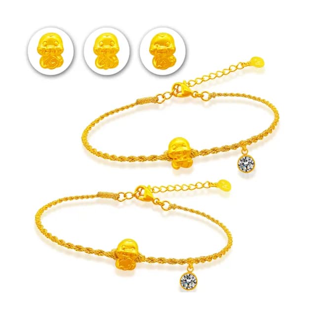 【A+】5選1 9999純黃金編繩手鍊 蛇年一定賺-0.02錢±3厘