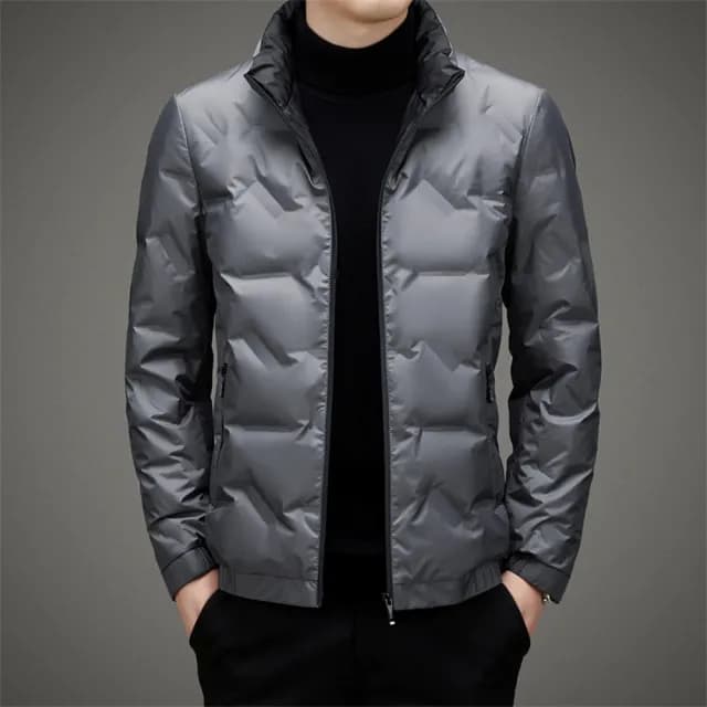 【巴黎精品】父親節禮物 真羽絨90%白鴨絨羽絨外套羽絨衣夾克(男士保暖立領時尚羽絨男外套4色a1is37)
