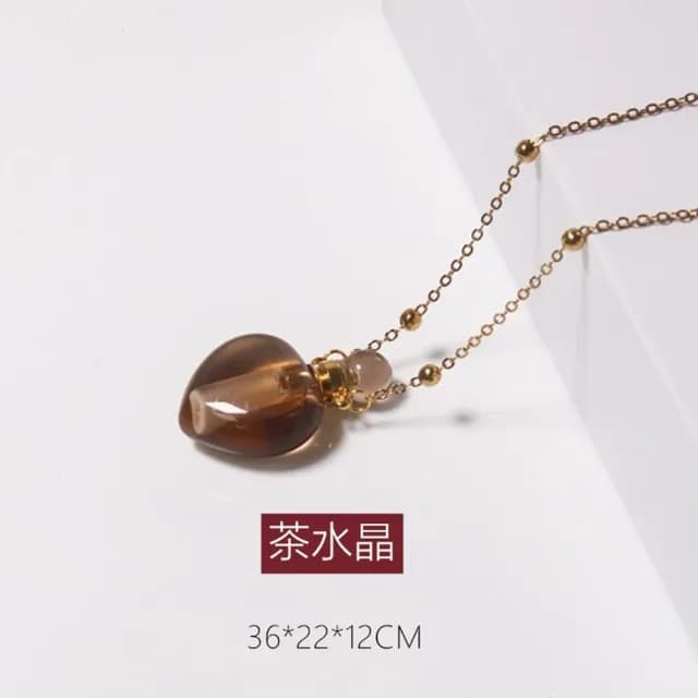 【Penny珮妮】水晶心型迷你香水精油瓶項鍊毛衣鍊4款可選(母親節/送閨蜜/交換禮物/情人節/送女友)