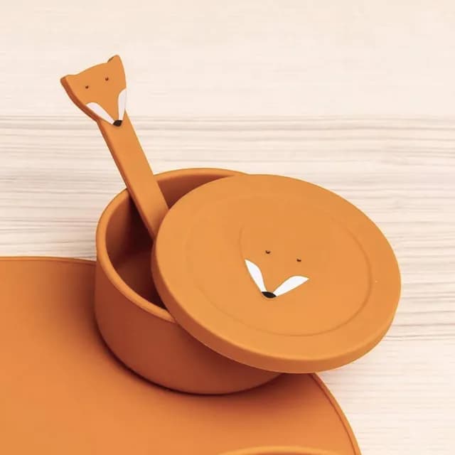 【Trixie 比利時】動物造型矽膠附蓋餐碗 多款可選(學習餐具)
