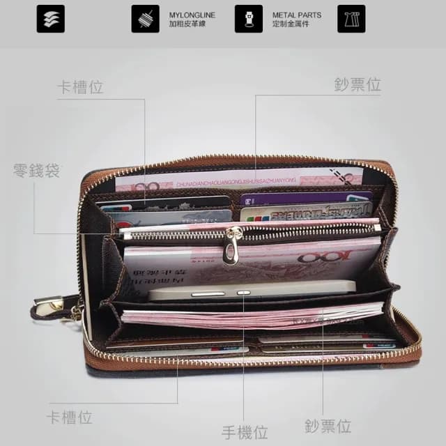 【RH】經典帆布多卡槽手拿錢包(多功能大容量耐用帆布單品)