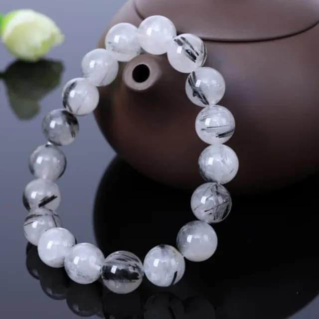 【Penny珮妮】奶油黑髮晶手鍊8mm(母親節禮物/交換禮物/送女友/送閨蜜/生日禮物/情人節)