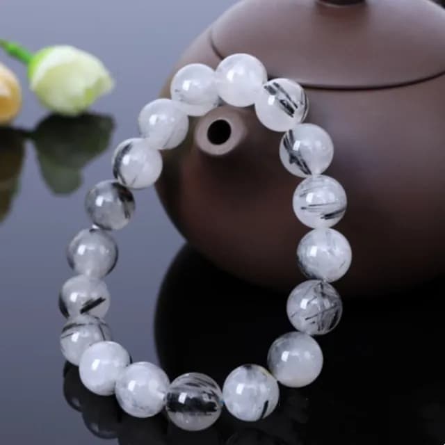 【Penny珮妮】奶油黑髮晶手鍊8mm(母親節禮物/交換禮物/送女友/送閨蜜/生日禮物/情人節)