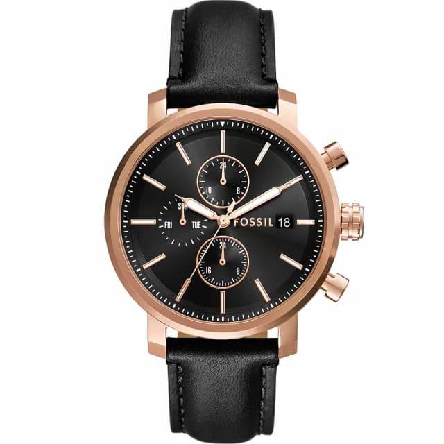 【FOSSIL】Rhett 菁英黑 多功能三眼手錶-43mm 禮物 送禮 推薦(BQ2893)