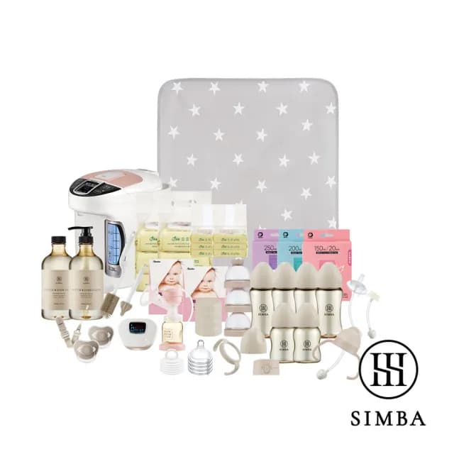 【Simba 小獅王辛巴官方直營】待產預備！鉑金蘊孕組 買再送限量杏孕箱(調乳器s5pro/PPSU奶瓶/濕巾)