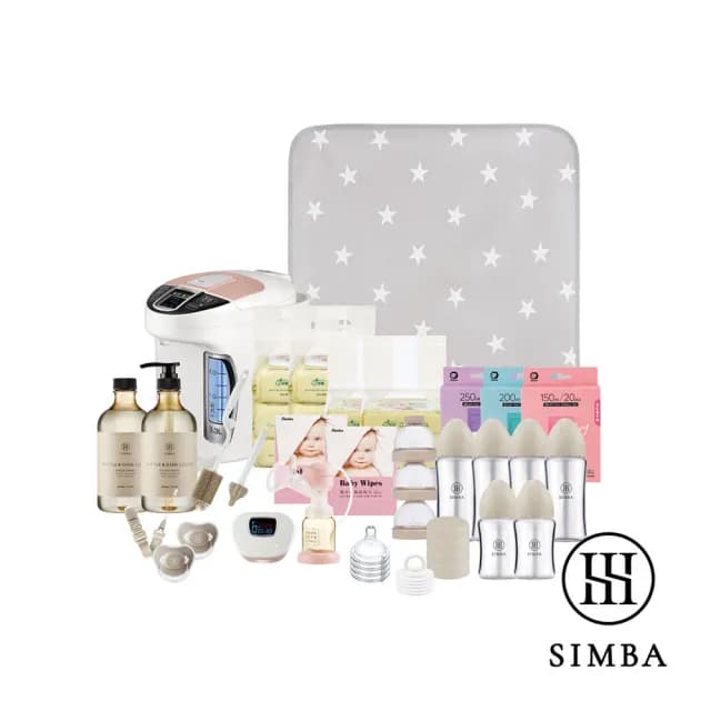 【Simba 小獅王辛巴官方直營】待產預備！質金蘊孕組 買再送限量杏孕箱(調乳器s5pro/吸乳器/奶瓶/濕巾)