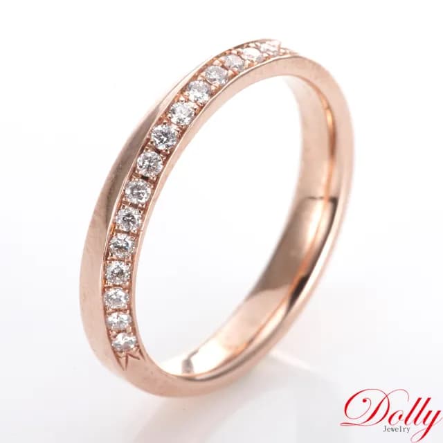 【DOLLY】0.15克拉 天然鑽石 F/VS2 14K玫瑰金鑽石戒指-006(母親節 長輩送禮 交換禮物首選)