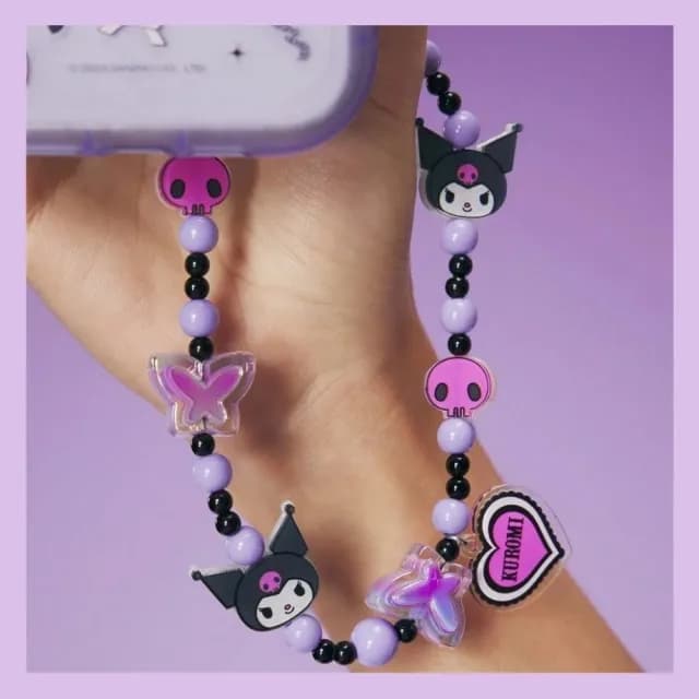 【SANRIO 三麗鷗】酷洛米公仔手機鍊掛繩吊飾包包浮雕杯蓋矽膠辦公室小物(新年送禮 生日禮物 孫