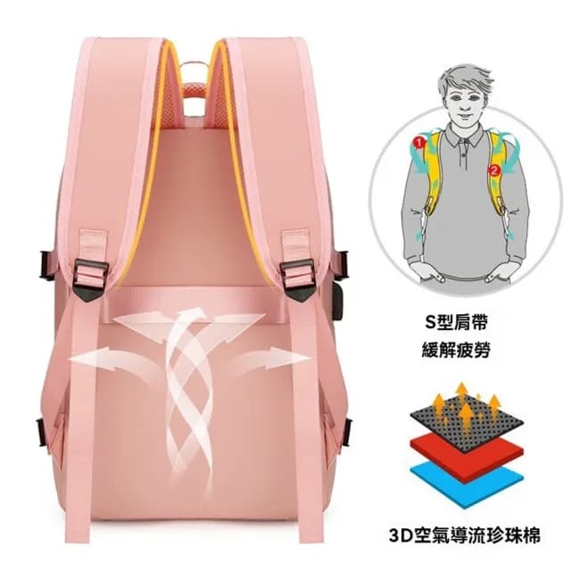 【samore】父親節禮物 大容量牛津布男士後背包 商務休閒旅行雙肩包 筆記本電腦包 USB接口/拉桿 交換禮物