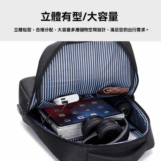 【samore】男士商務雙肩背包 休閒戶外學生書包 電腦筆電雙肩包 後背包 旅行包 USB接口 交換禮物