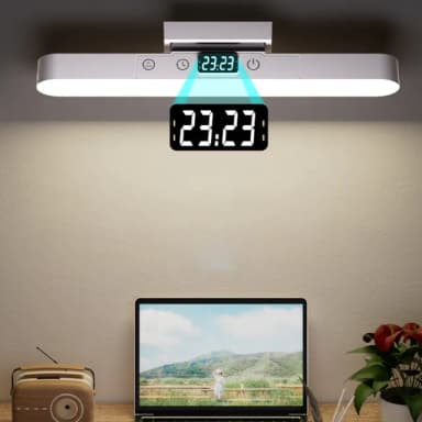 【Homeco】LED時鐘酷斃燈 磁吸檯燈護眼 大學生宿舍充電床頭燈 臥室閱讀燈 禮物(學習燈/桌燈/讀寫檯燈)