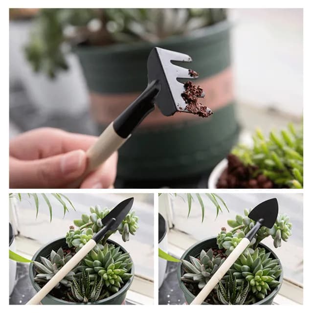 【HH】迷你園藝工具組(盆栽 多肉植物 鬆土工具 鏟子 耙子 鐵鍬 3件組)