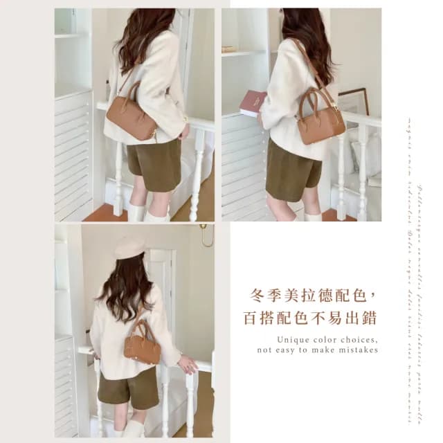 【送禮首選】情人節禮物 高貴小品韓系皮質手提小方包(附可調節背帶 保齡球包 休閒通勤百搭 手拎