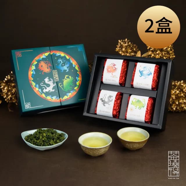 【茶曉得】四方神獸風華烏龍茶葉禮盒75gx4包x2盒(贈品牌提袋 春茶)