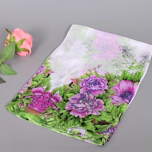【Sukie】雪紡紗圍巾 印花圍巾/典雅牡丹印花50X150雪紡紗圍巾(4色任選)