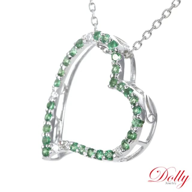 【DOLLY】14K金 天然沙佛萊石鑽石項鍊(母親節 長輩送禮 交換禮物首選)