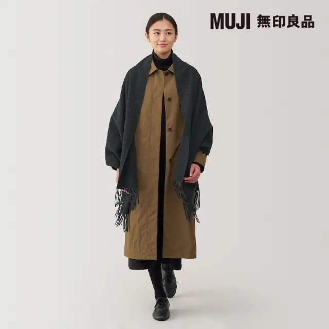 【MUJI 無印良品】羊毛可當膝上毯大判披肩(共4色)