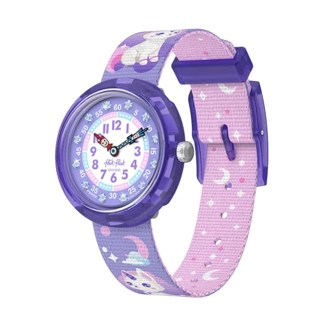 【Flik Flak】兒童手錶 COSMICAT /靜音無秒針/兒童禮物/安全防水/瑞士製造 FBNP233(31.85mm)