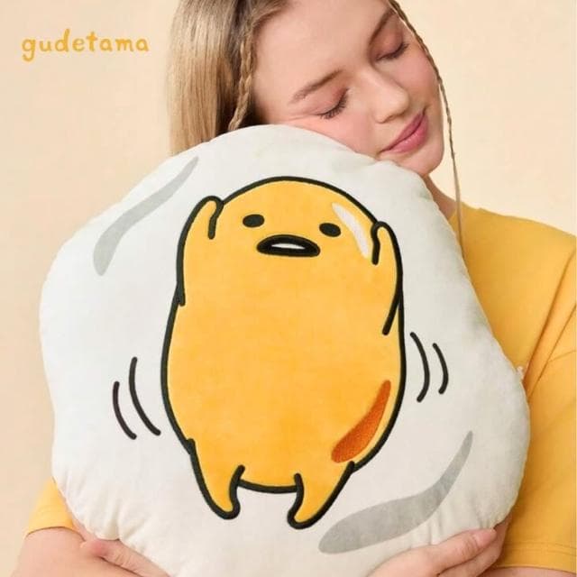 【gudetama 蛋黃哥】蛋黃哥Gudetama超柔絨毛抱枕靠墊靠枕玩偶枕頭(男友女友生日情人聖誕交換禮物)