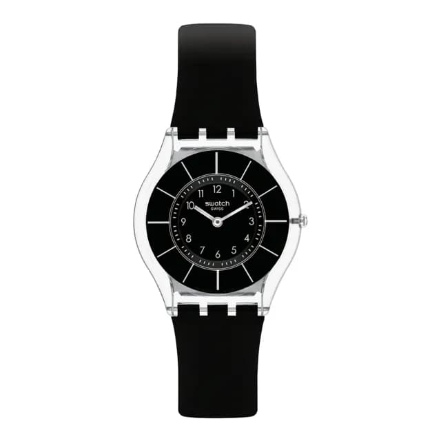 【SWATCH】BLACK CLASSINESS AGAIN 超薄手錶/男錶/女錶/瑞士製造 SS08K103(34mm)
