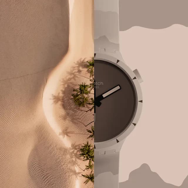 【SWATCH】BIG BOLD BIOCERAMIC DESERT 大錶面手錶/男錶/女錶/瑞士製造 SB03C101(47mm)