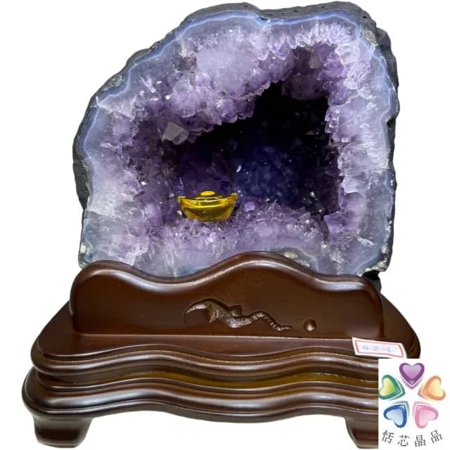 【恬芯晶品】3.9kg精選巴西紫水晶洞新居財位擺設Q9(紫鈦晶晶洞開運招財招貴人開業財位新春禮物)