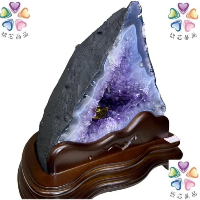 【恬芯晶品】3.85kg精選巴西紫水晶洞新居財位擺設Q8(紫鈦晶晶洞開運招財招貴人開業財位新春禮物)