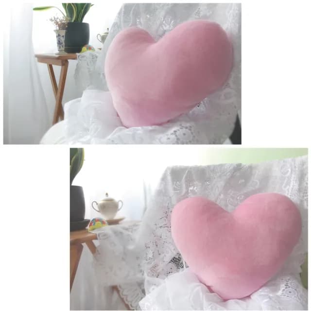 【LASSLEY】舒適棉絨愛心枕-大(絨毛抱枕靠枕 浪漫情人節禮物 造型枕 午睡枕 紅心 粉心 台灣製造)