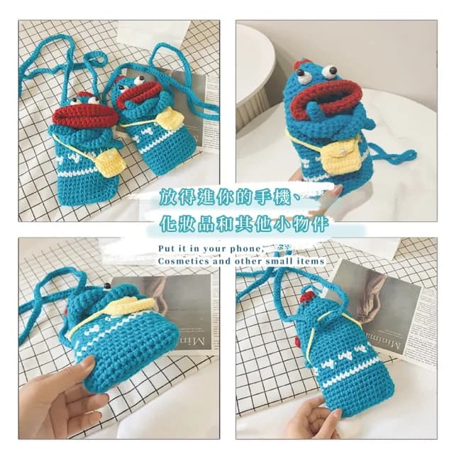 【大嘴通吃】雙11 韓版搞怪香腸嘴手機包(外出 手機袋 斜挎包 斜背包 小廢包 零錢包 手提包 單肩