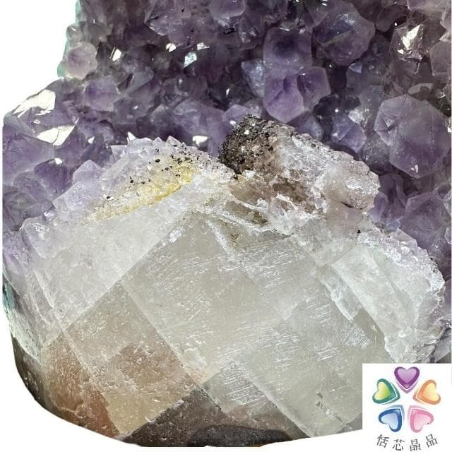 【恬芯晶品】PJ13烏拉圭方解石水晶開運外來財(紫水晶消磁淨化財運財位招財招貴人紫晶鎮新年禮物新春)