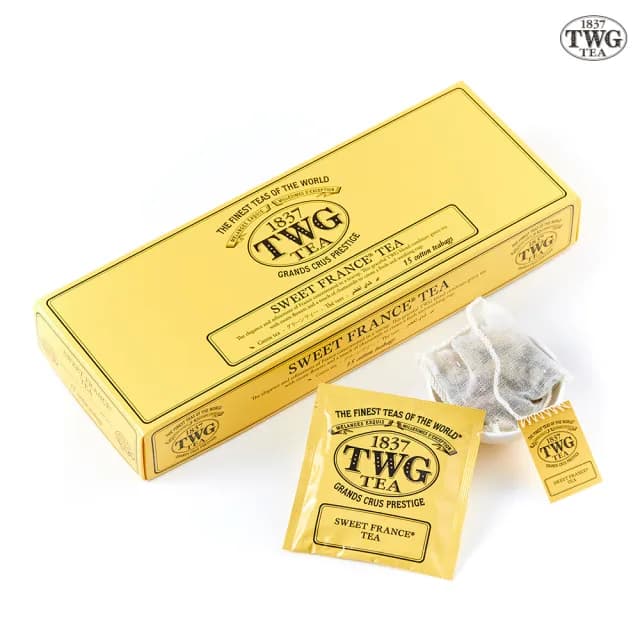 【TWG Tea】手工純棉茶包 甜蜜法蘭西茶 15包/盒(Sweet France Tea ;綠茶)