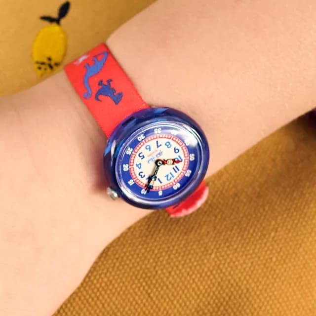 【Flik Flak】兒童手錶 DINOSAURITOS /靜音無秒針/兒童禮物/安全防水/瑞士製造 FBNP117(31.85mm)