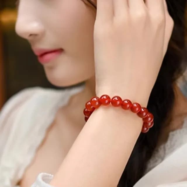 【Penny珮妮】收藏級紅瑪瑙手鍊10mm(生日禮物/母親節/送閨蜜/交換禮物/情人節/送女友)