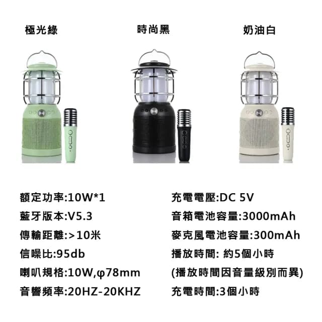 【SODO】多功能露營燈藍牙音箱SD08(藍牙麥克風 露營燈 藍牙K歌音箱)