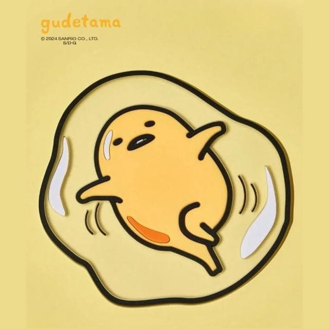 【gudetama 蛋黃哥】週邊正版授權聯名蛋黃哥矽膠防水杯墊(可愛質感裝飾杯子杯墊聖誕交換生日禮物)