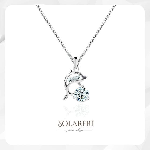 【SOLARFRi】閃耀海豚項鍊｜女士CZ鋯鑽項鏈可調鍊圍大小附品牌禮盒包裝(閨蜜女友老婆情人生日交換聖誕禮物)