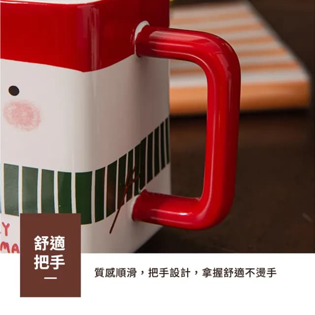 【CW LIFEGROUP 可營生活選物】☆聖誕老人/雪人 可愛圖案方形馬克杯☆(交換禮物 聖誕節 耶誕節)