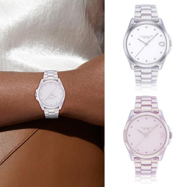 【COACH】官方授權 Greyson 優雅質感珠光陶瓷腕錶-36mm/2色可選 情人節 禮物(14504390/14504391)