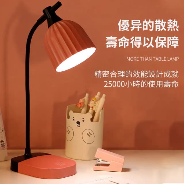 【Homeco】日系復古觸摸充電LED燈 調光檯燈 學生宿舍護眼閱讀燈 禮物(宿舍燈/學習燈/桌燈/讀寫檯燈)