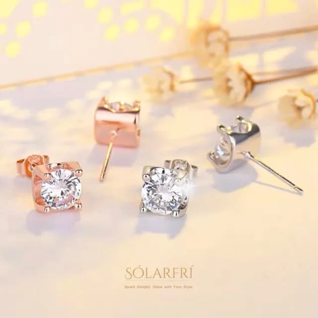 【SOLARFRi】925銀針耳環｜閃耀輕奢小眾款親膚低敏 附品牌禮盒包裝(閨蜜情人女友母親老婆禮物)