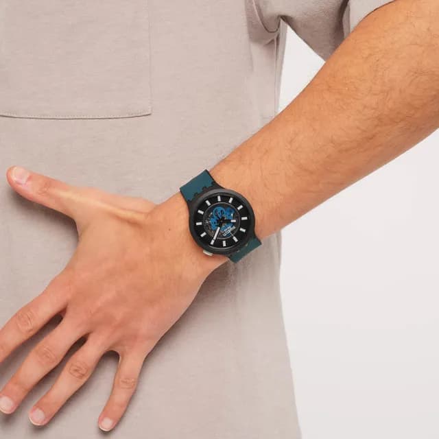 【SWATCH】BIOCERAMICNIGHT TRIP 大錶面手錶/男錶/女錶/瑞士製造 SB03B107(47mm)