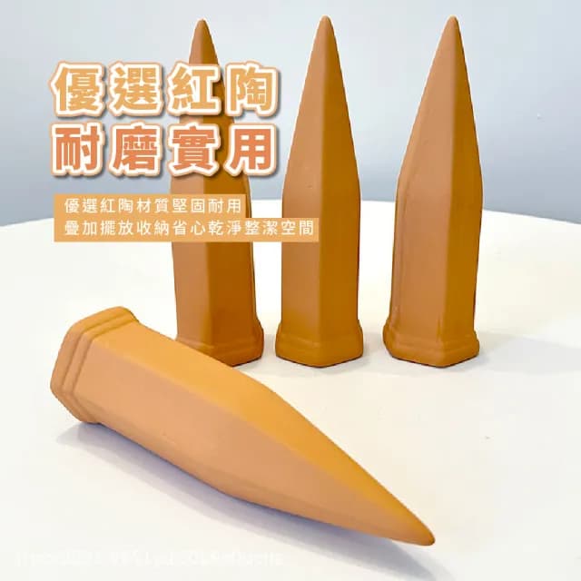 【外出無憂】濕度管理紅陶滲水自動澆花器-6支入(滴水器 澆水器 多肉 園藝 植物盆栽 灑水 懶人澆水工具)