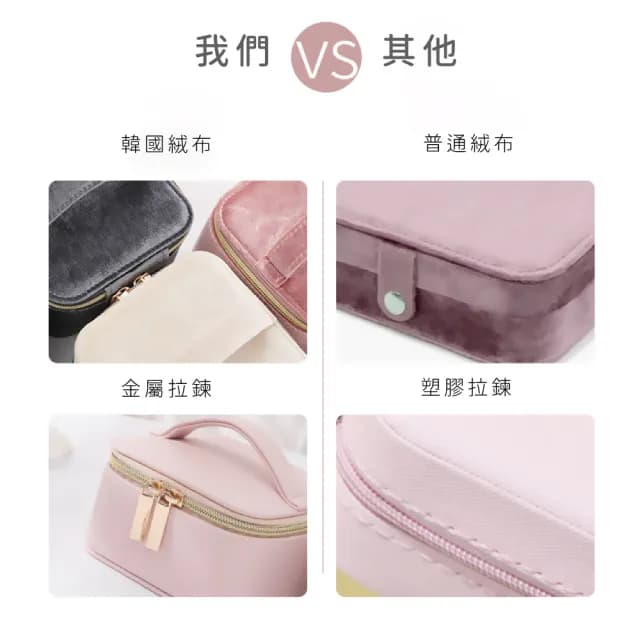 【行動收納】粉色皮革手提飾品盒(防塵防潮 新秘 旅行 首飾盒 珠寶 項鏈 戒指 耳飾品 展示盒 手鐲盒)