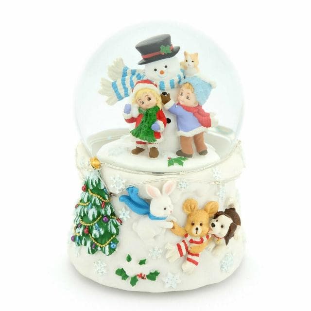 【JARLL 讚爾藝術】雪白派對 水晶球音樂盒(生日情人告白 結婚 聖誕禮物 交換禮物 聖誕裝飾)